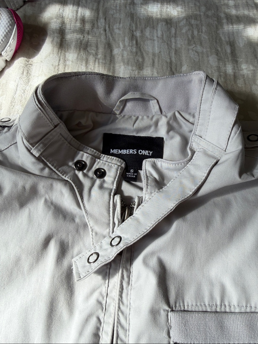 Members Only Light Gray Stand-Collar Jacket